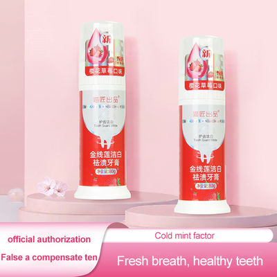 Long-term Dry Storage PP Plastic Bottle Airless Toothpaste Pump Custom Label available 75ml