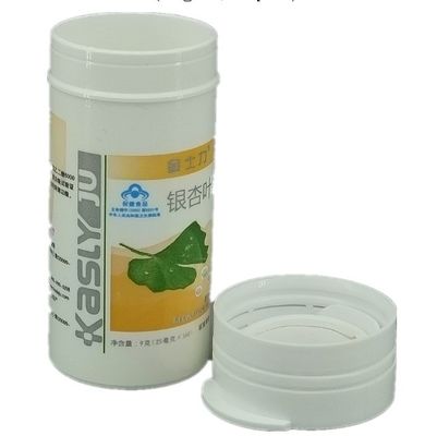 Food Grade PP Plastic Effervescent Tablet Tube Bottle with Custom White Print and Cap