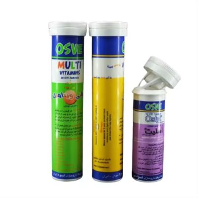 2023 Medical Cylinder PP Empty Plastic Soluble Effervescent Tube with Child Proof Cap