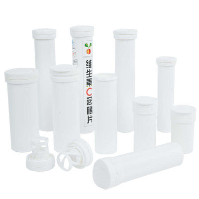 Customized Plastic Packaging Vitamin C Effervescent Tablet Tube with Desiccant Cover