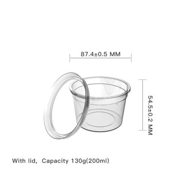 Купить 130г PP Clear Cup Single Wall Injection Molding с крышкой экологически чистый и перерабатываемый Производство в сети